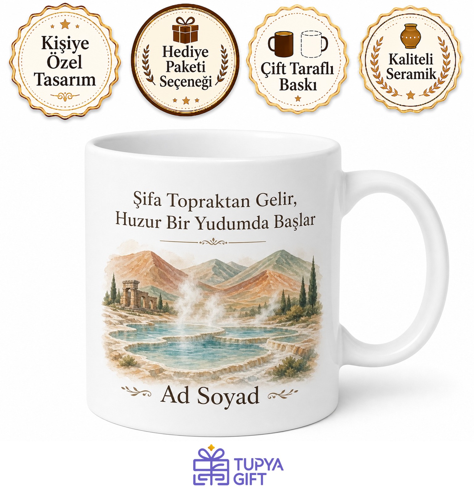Afyonkarahisar Sandıklı Kaplıcaları Şifa Dağıtan Termal Kupa Bardak Hediye