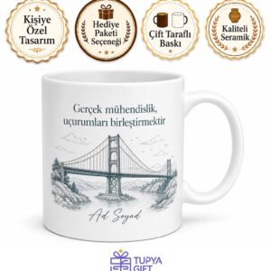 Dünya Köprü Günü Mimari Dehalara Özel Tasarım Porselen Kupa Bardak Hediye