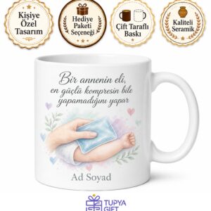 Jel Kompres Kullanan Annelere Özel Aşı Şişliği Temalı Kupa Bardak Hediye