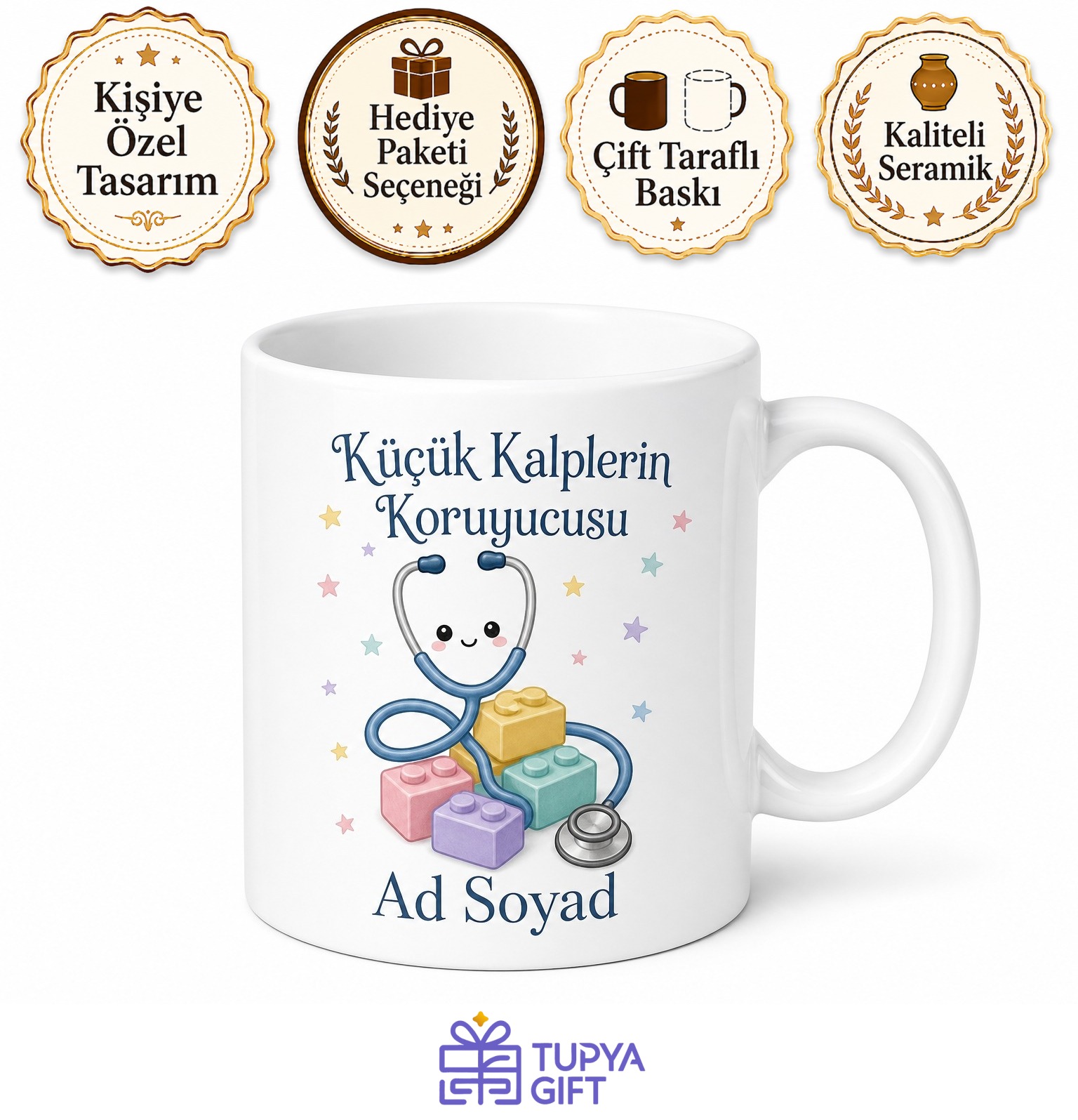 Çocukların Süper Kahramanı Pediatri Uzmanı Hediye Seramik Kupa Bardak