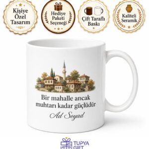 Mahallenin Muhtarı Dünyanın En İyi Muhtarı Kupa Bardak Muhtara Hediye