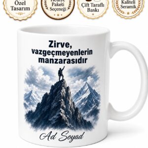 Dağcıya Hediye Tırmanış Zirve Everest Temalı Baskılı Porselen Kupa Bardak