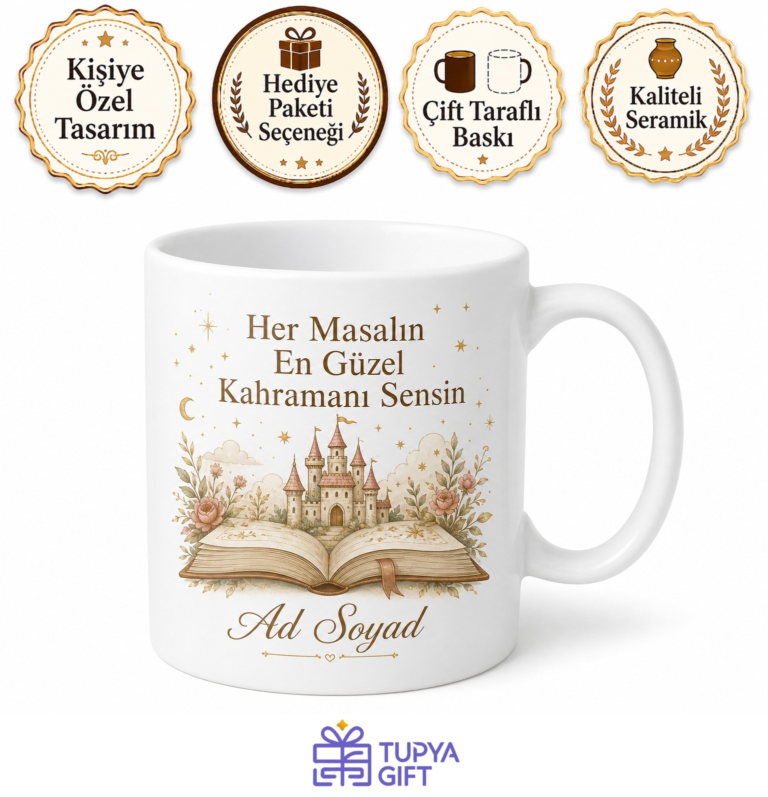 Masal Anlatan Büyükanneye Nostaljik Masal Diyarı Çay Kupası Hediye Bardak