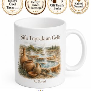 Çanakkale Çan Termal Kaplıcaları Seramik Diyarı Şifa Kahve Kupası Hediye Bardak