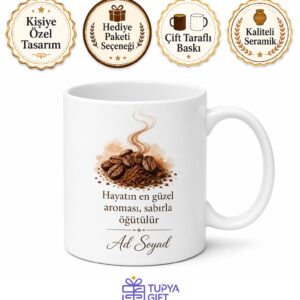 Kahve Çekirdeği Öğütenlere Taze Çekilmiş Espresso Kokusu Kupa Bardak Hediye