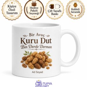 Kuru Dut Yiyenlere Dut Kurusu Şifalı Dut Kışlık Kuruyemiş Kupa Bardak Hediye