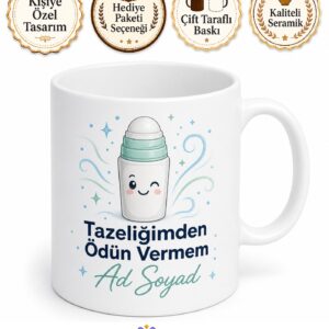 Deodorant Kullananlara Pudralı Roll On Ter Kokusu Gün Boyu Koruma Hediye Kupa Bardak