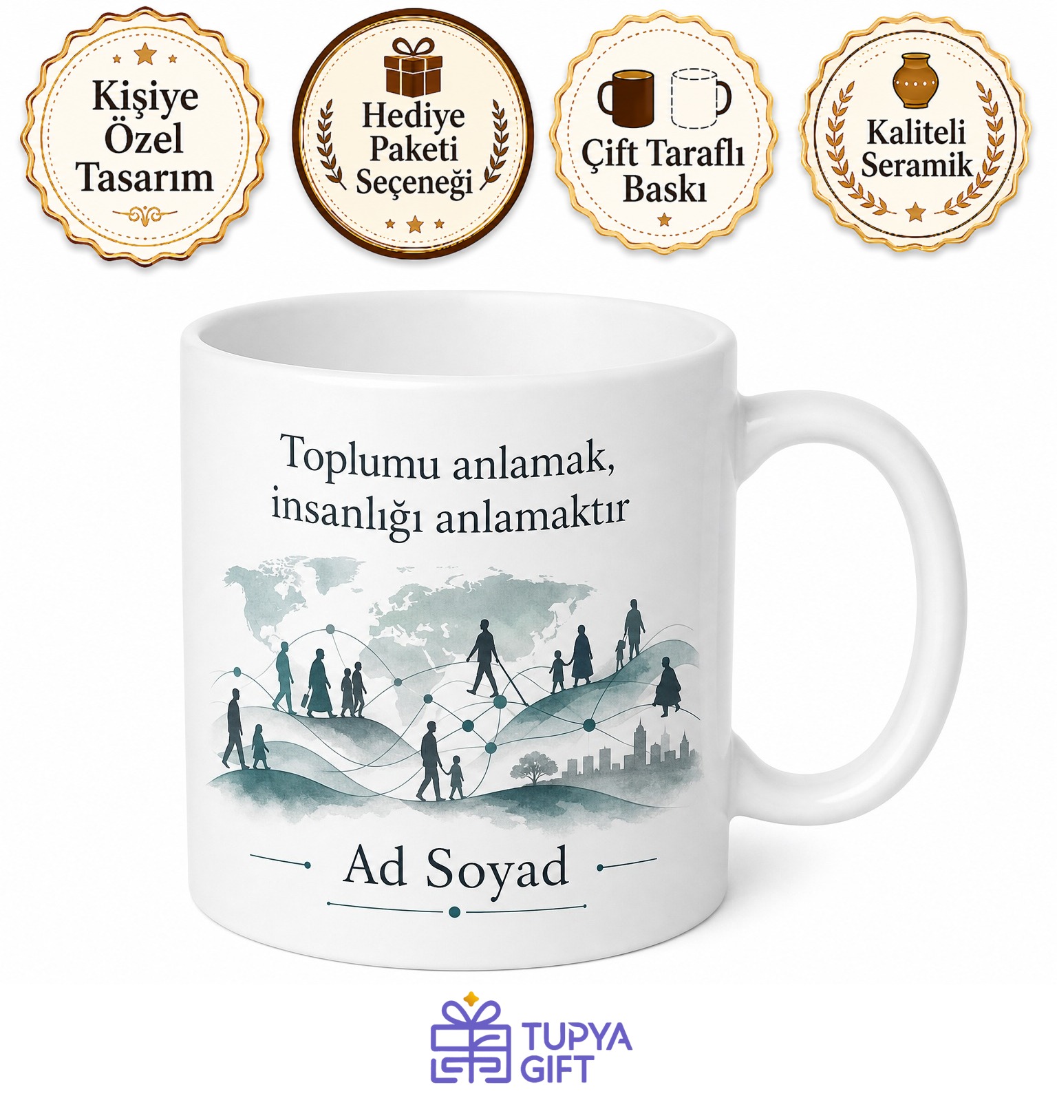 Sosyologa Göç Dalgaları Saha Araştırması Toplum Bilimi Hediye Kupa Bardak