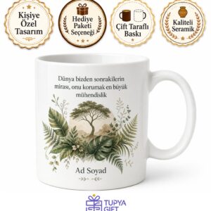 Doğanın Bekçisi Çevre Mühendisi Doğa Dostu Kupa Bardak Hediye