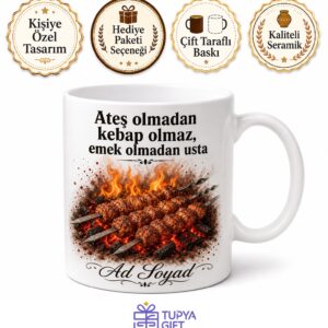 Kebapçıya Hediye Şişe Et Köz Ateşi Acılı Adana Urfa Dürüm Lezzeti Kupa Bardak