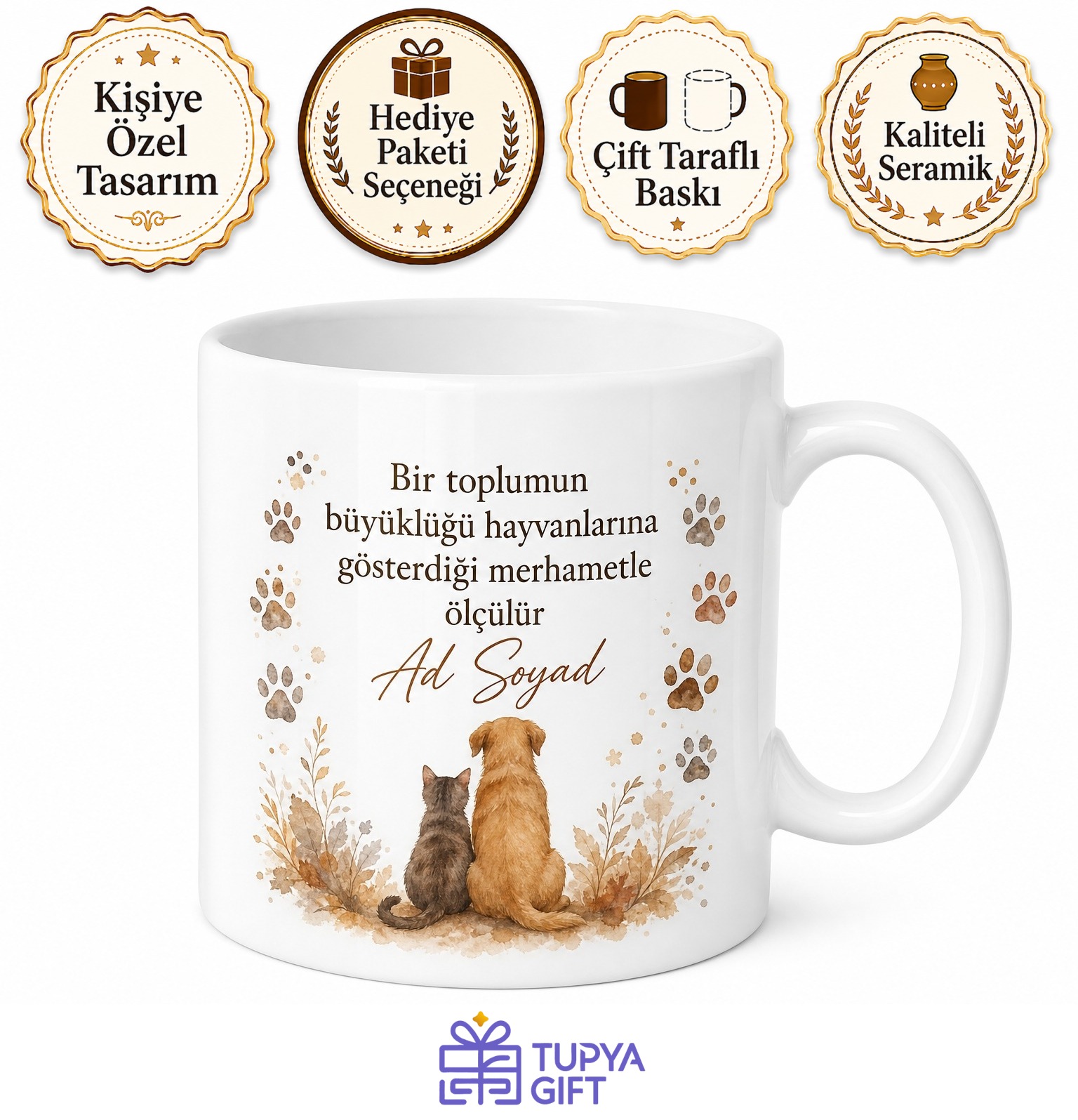 Dünya Hayvan Günü Patili Dostlarımızı Sevip Koruyanlara Hediye Kupa Bardak