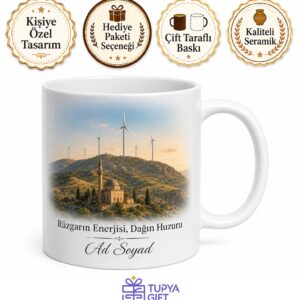 Gaziantep Nurdağı Ukkaşe Türbesi Dağ Havası Rüzgar Enerjisi Çay Kupası Hediye