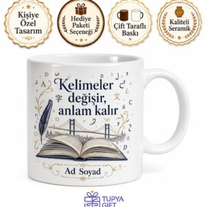 Çevirmene Hediye Dil Bilgisi Sözlük İki Kültür Arası Özel Tasarım Kupa Bardak