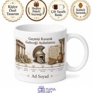 Tarih Şeridi Antik Çağ Roma İmparatorluğu Kazı Çalışması Kupa Bardak Hediye