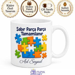 Puzzle Severlere Bin Parçalık Sabır Eksik Parça Stresi Çerçeveleme Kupa Hediye Bardak