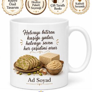 Helva Kullananlara Fıstıklı Helva Sade Helva Tahin Helvası Kahvaltı Helvası Kupa Bardak Hediye