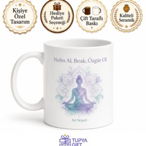 Yoga Ustası Lotus Oturuşu Esnek Beden Pozitif Yaşam Kupası Hediye Bardak