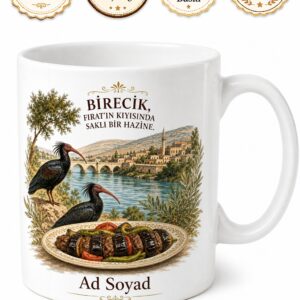 Şanlıurfa Birecik Fırat Nehri Kelaynak Kuşları Patlıcan Kebabı Kupa Hediye Bardak