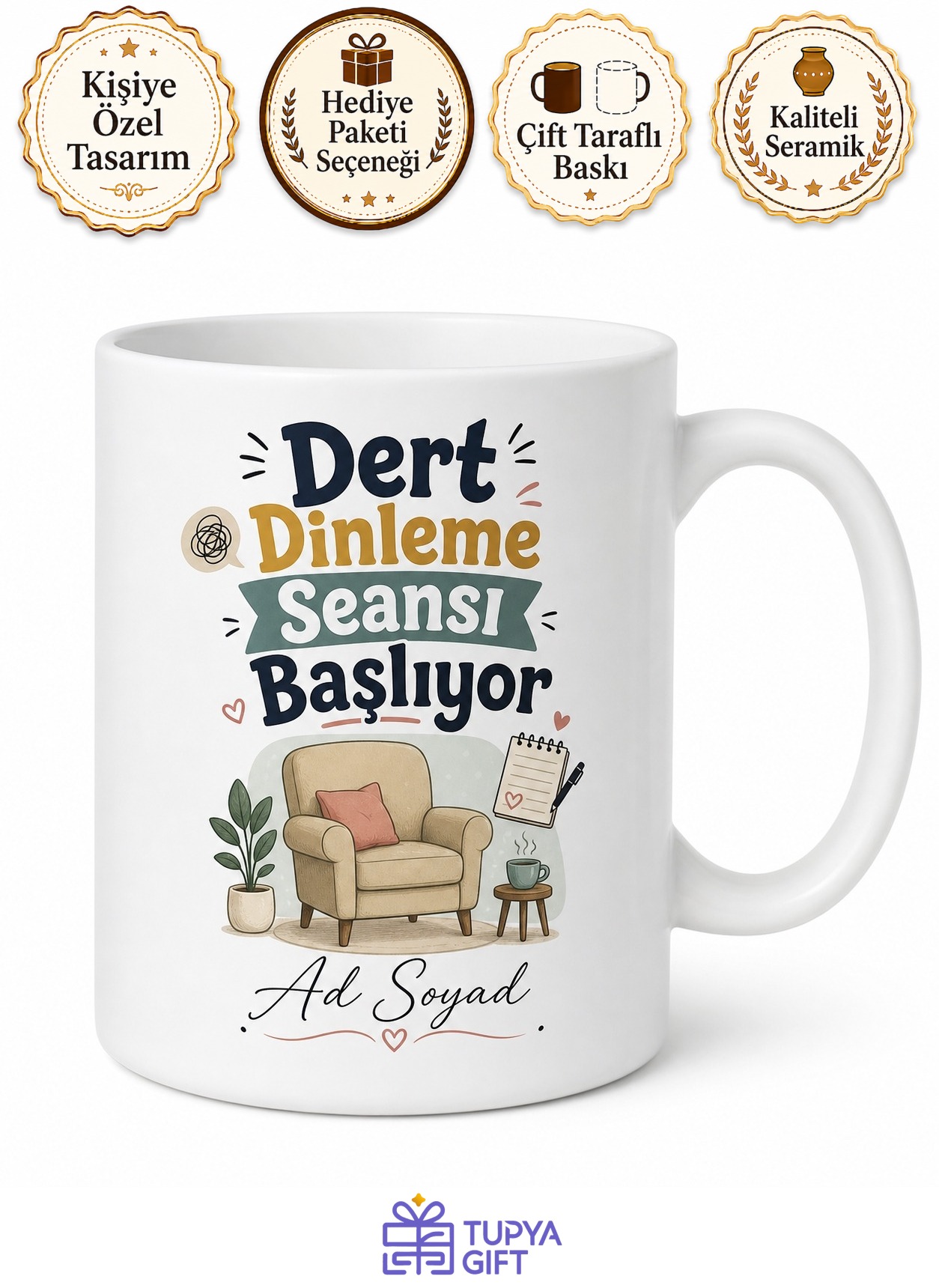 Dert Dinleme Seansı Başlıyor Esprili Psikolog Edalı Kupa Bardak Hediye