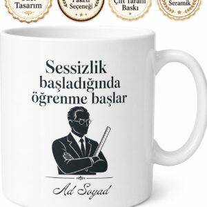 Sınıfta Sessizlik Sağlayan Otoriter Sınıf Öğretmeni Çay Kupası Hediye Bardak
