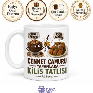 Cennet Çamuru Yapanlara Kilis Tatlısı Kupa Bardak Komik Hediye