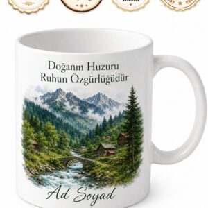 Trabzon Köprübaşı Doğal Yaşam Karadeniz Ormanları Dağ Suları Kırsal Temalı Porselen Kupa Hediye