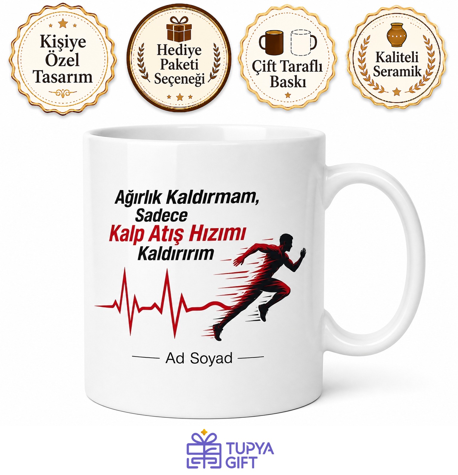 Sadece Kardiyo Yapanlara Egzersiz Motivasyon Ve Su Kupası Hediye Bardak