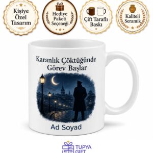 Gecelerin Korkusuz Koruyucusu Bekçi Kahve Kupası Özel Tasarım Hediye Bardak