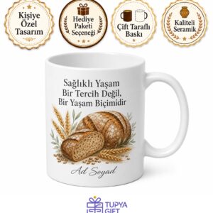 Çavdar Ekmeği Diyet Sağlıklı Un Temalı Kupa Bardak Hediye Çavdar Yemeği Yiyenlere