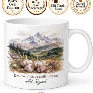 Kastamonu Taşköprü Sarımsağı Ilgaz Dağları Doğal Güzellik Kupa Bardak Hediye