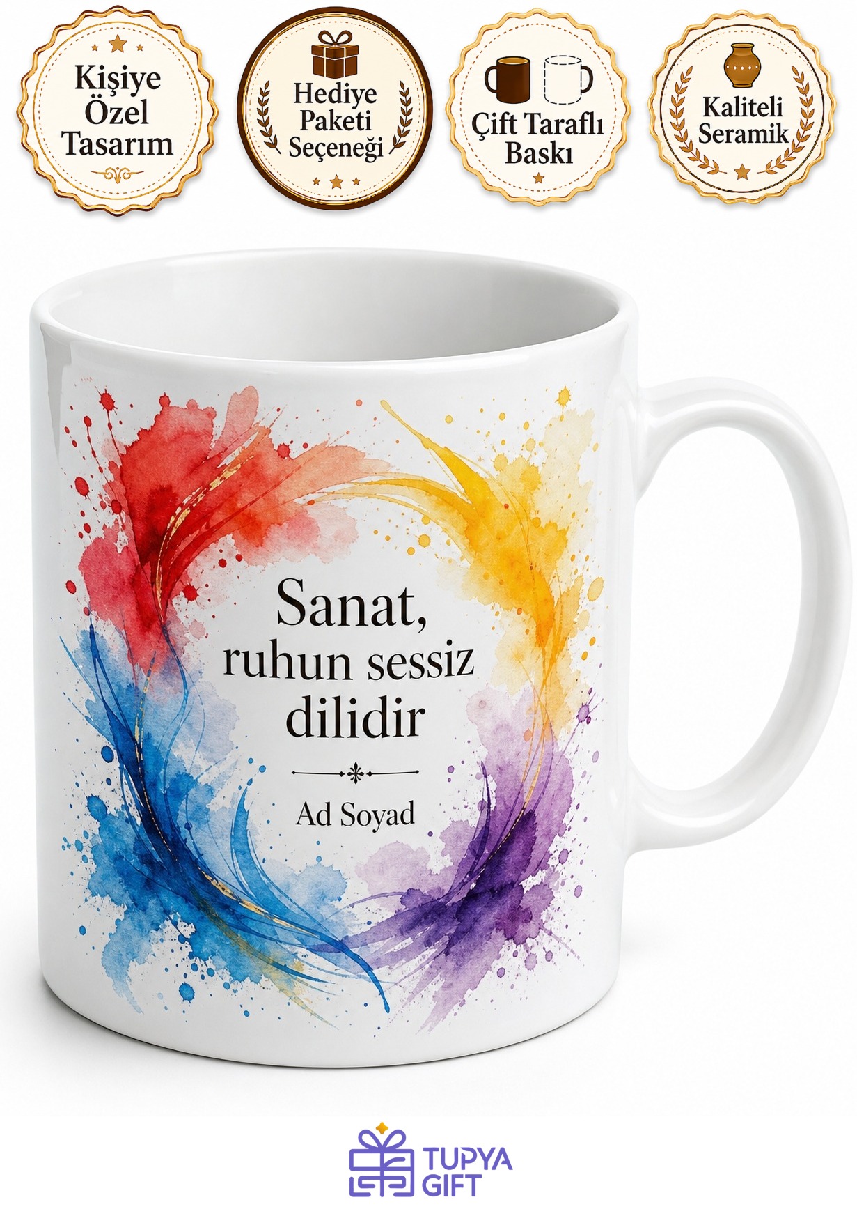 Dünya Sanat Günü Renklerle Duyguları Anlatanlara Özel Tasarım Kupa Bardak Hediye