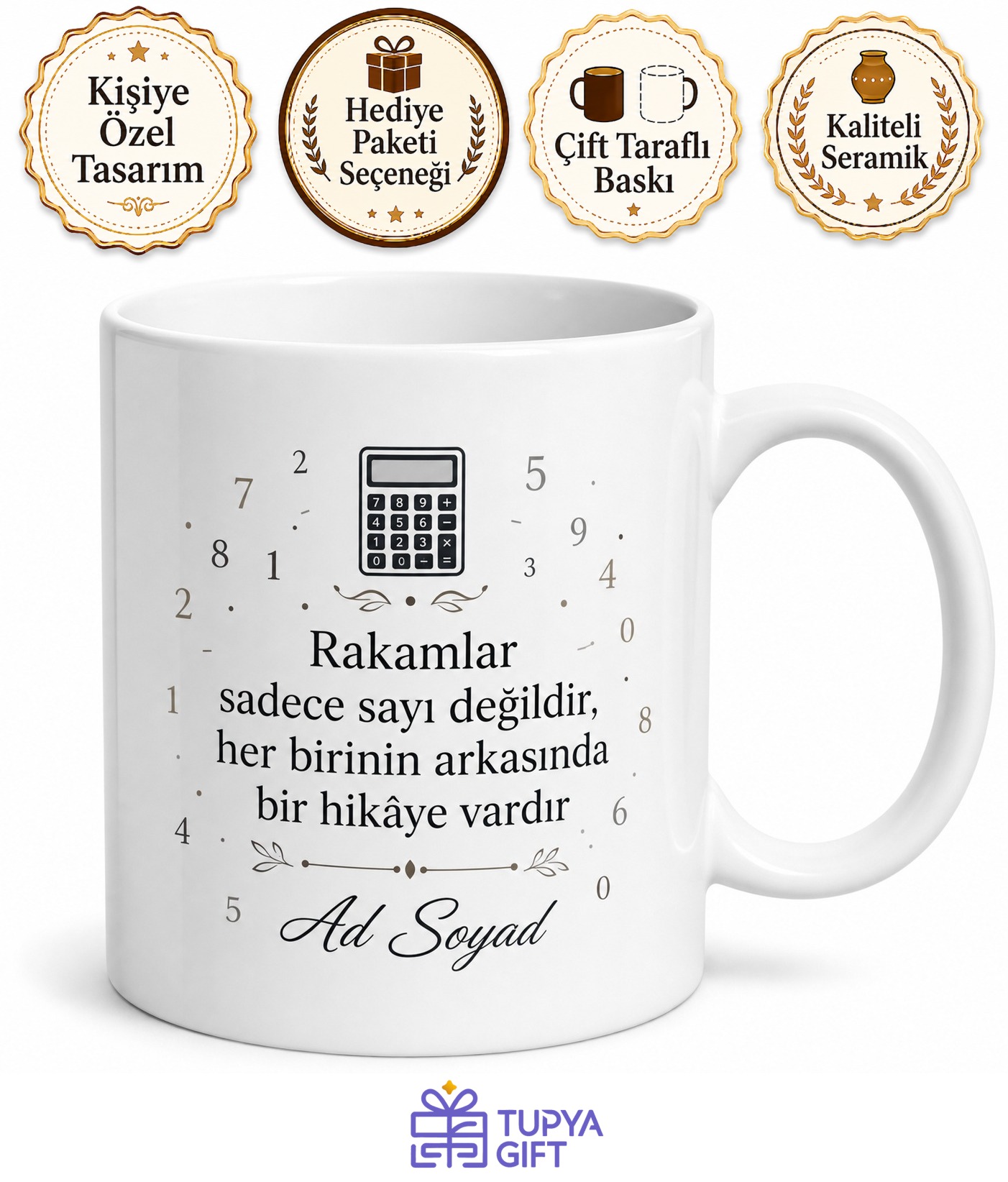 Hesap Kitap Ustası Mali Müşavir İsim Yazılı Kahve Kupası Hediye Bardak