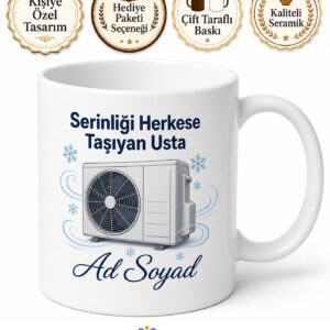Klima Montaj Ustasına Hediye Kupa Bardak Yaz Sıcağında Serinlik Getiren Özel Tasarım
