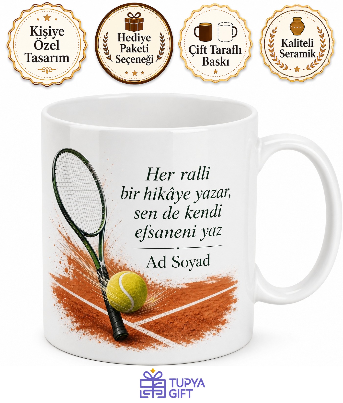 Dünya Tenis Gününde Kortlarda Ralli Yapanlara Kupa Bardak Hediye