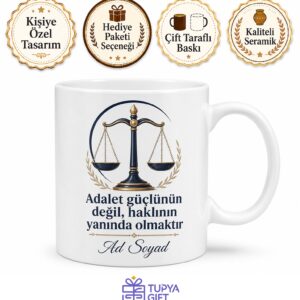 Dünya Adalet Günü Haklının Yanında Duran Güçlü Karakterlere Kupa Bardak Hediye