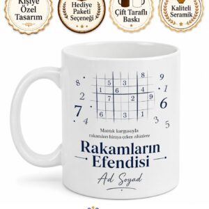 Sudoku Çözenlere Rakamların Efendisi Mantık Kurgusu Kupa Bardak Hediye