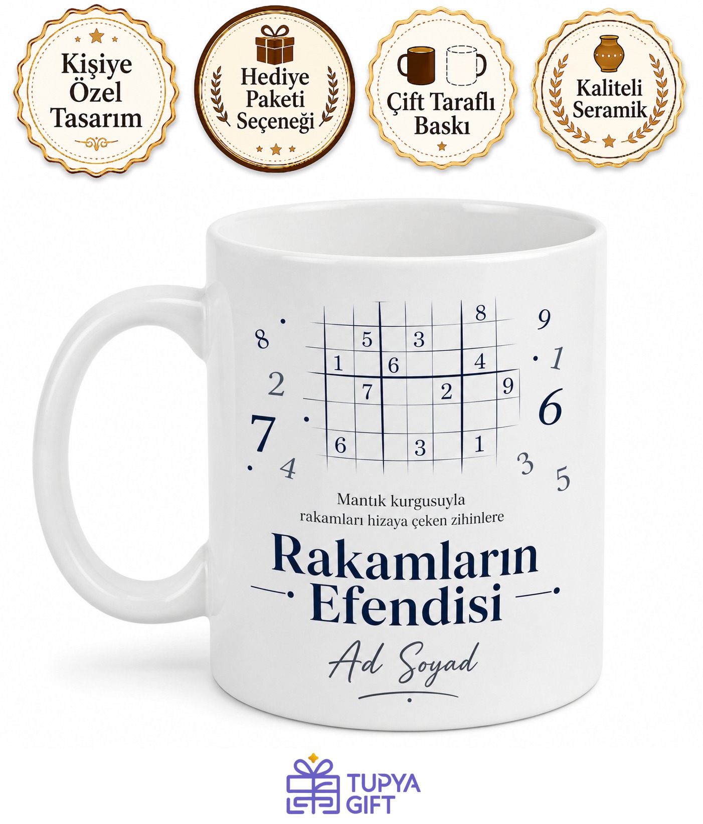 Sudoku Çözenlere Rakamların Efendisi Mantık Kurgusu Kupa Bardak Hediye