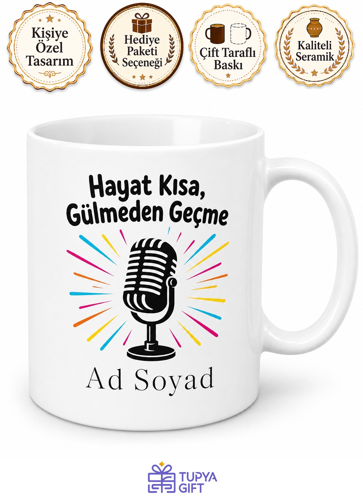 Stand Up Gösterisi Kara Mizah Açık Mikrofon Kahkaha Tufanı Hediye Kupa Bardak
