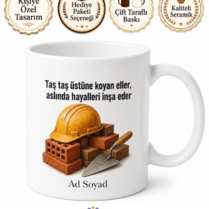 Betonun Mimarı İnşaat Ustası Çay Kupası Bardak İnşaatçı Hediye Kupa
