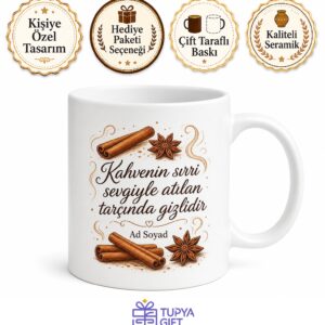Tarçınlı Türk Kahvesi Yapanlara Baharatlı Kahve Kupa Bardak Hediye
