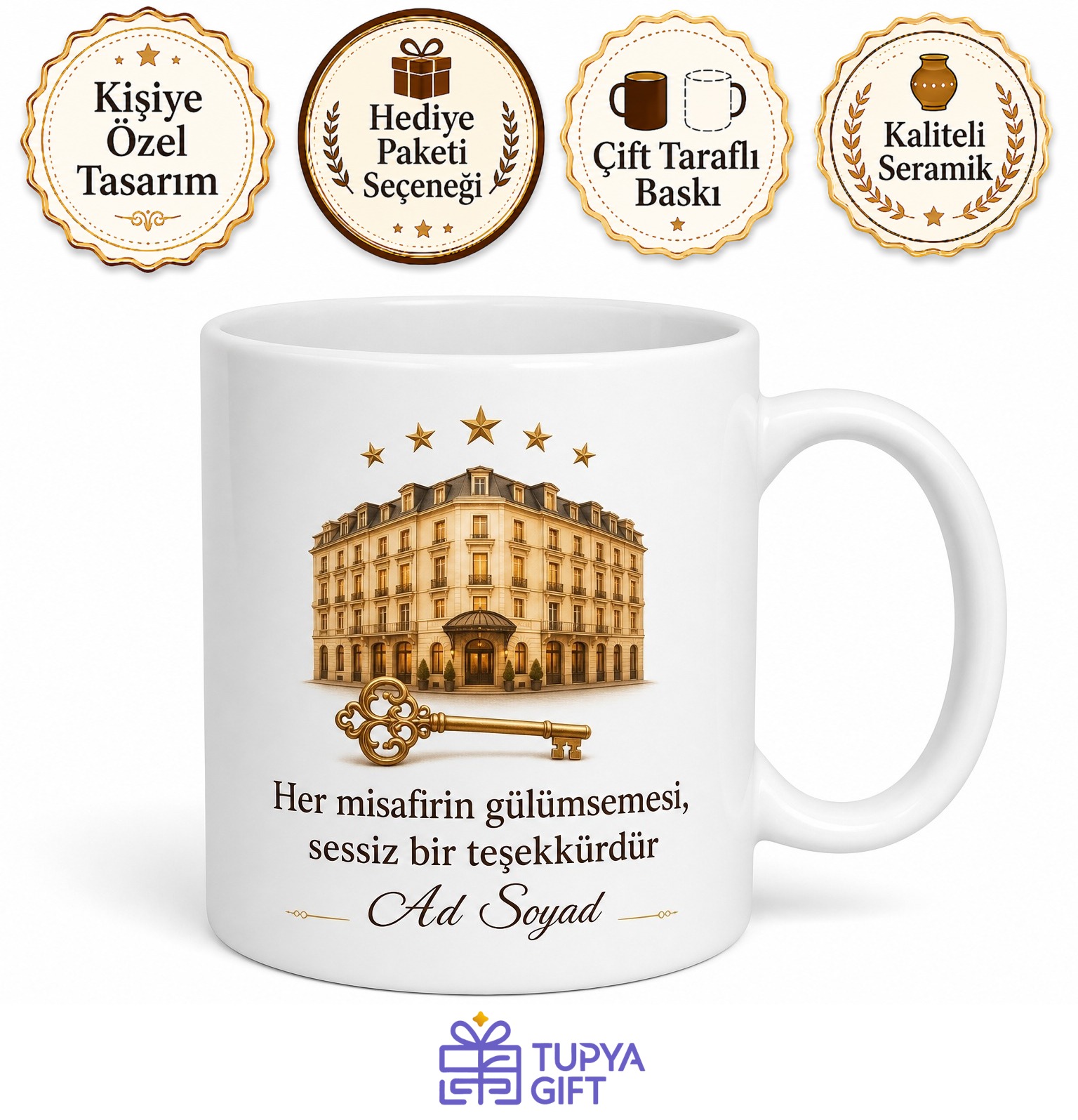 Otelcilik Sektörü Çalışanına Müşteri Memnuniyeti Doluluk Oranı Personel Yönetimi Kupa Hediye