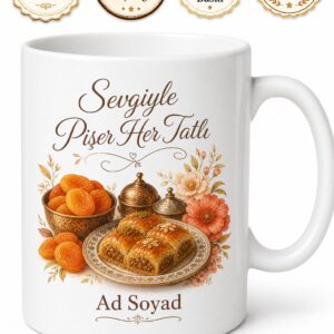 Kayısı Tatlısı Yapan Annelere Özel Tasarım Porselen Kupa Bardak Hediye