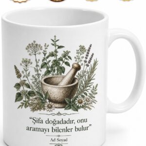 Lokman Hekim Şifası Doğal Reçeteler Efsanesi Baskılı Porselen Kupa Bardak Hediye