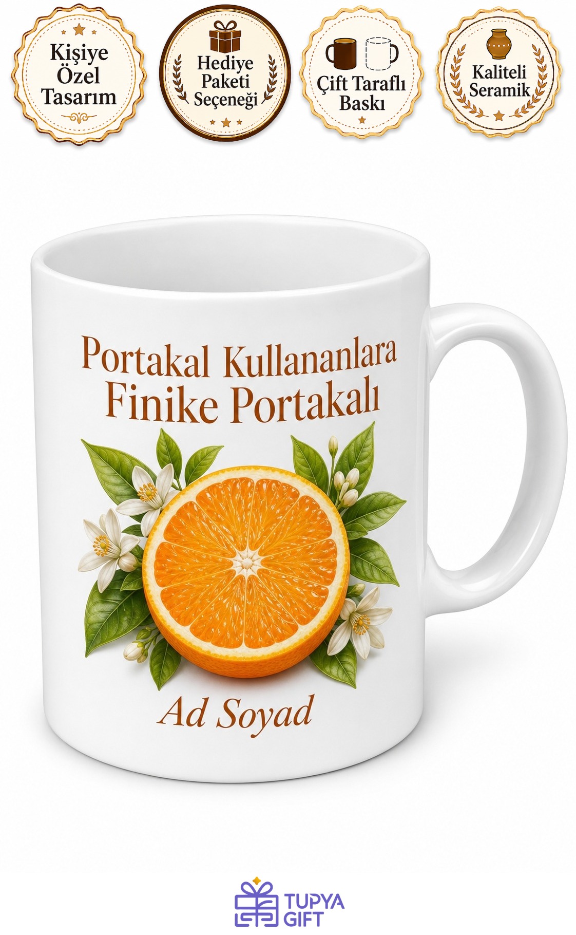 Portakal Kullananlara Finike Portakalı Sıkmalık Portakal C Vitamini Kupa Bardak Hediye