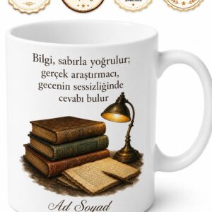 Kütüphanede Sabahlayanlara Kitap Tozu Yutan Araştırmacı Kupa Bardak Hediye