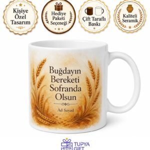 Buğday Yemeği Keşkek Yarma Aşurelik Buğday Temalı Kupa Bardak Hediye
