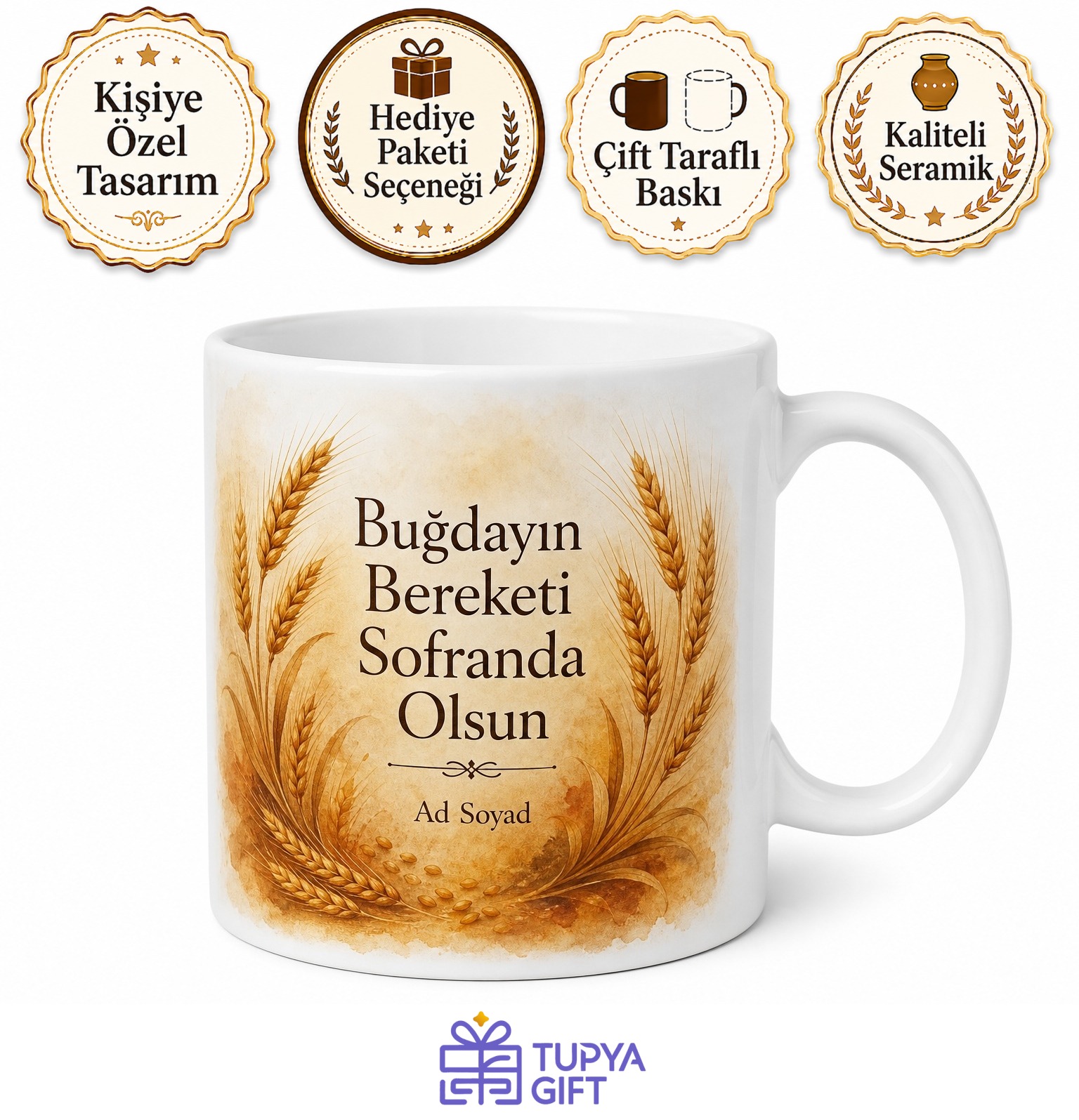 Buğday Yemeği Keşkek Yarma Aşurelik Buğday Temalı Kupa Bardak Hediye