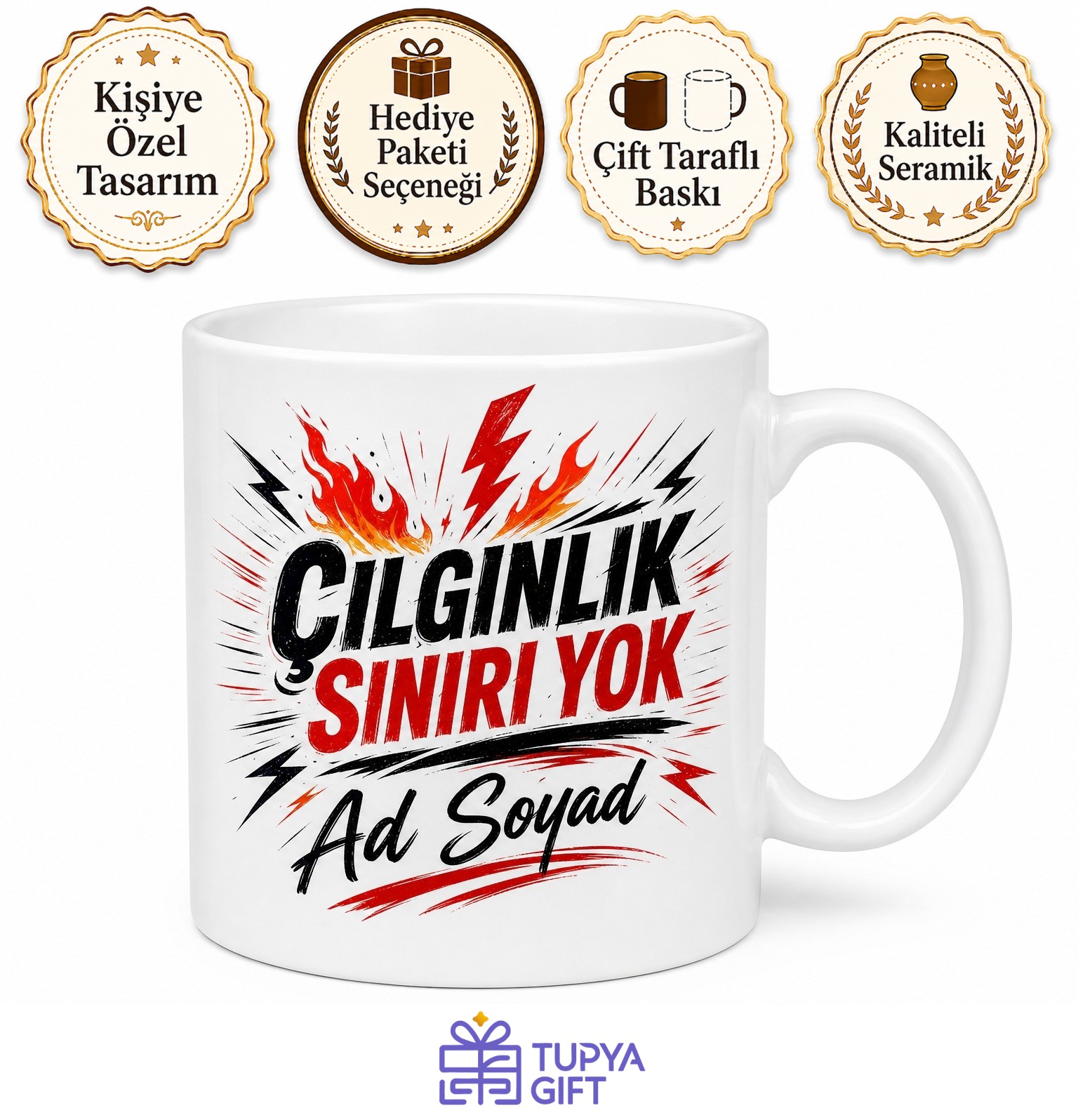 Çılgın Arkadaşa Adrenalin Bağımlısı Çılgınlık Sınırı Yok Kupası Hediye Bardak