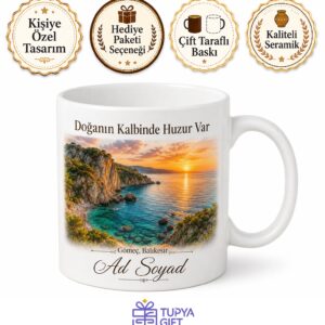 Balıkesir Gömeç Atatürk Kayalıkları Doğa Harikası Çay Kupası Hediye Bardak