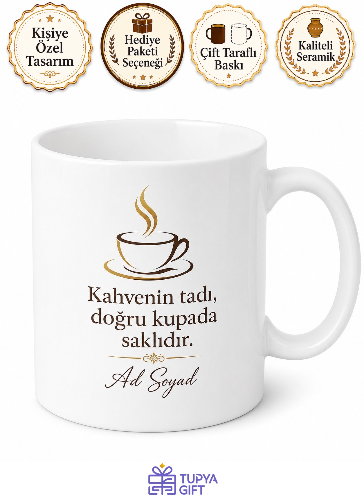 Karton Bardakta Kahve İçmeyi Sevmeyenlere Kendi Kupam Şıklığı Hediye Kupa Bardak
